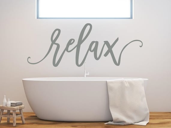 Relax wall decal -Spa bathroom decor - Relax vinyl decal - Massage therapist decor  - Relax decal -  Relaxing bath decor - Relax bathroom