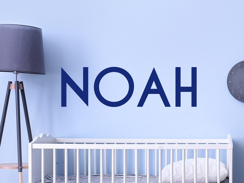 Name Wall Decal Modern Name Decal Boys Name Wall Decal Etsy