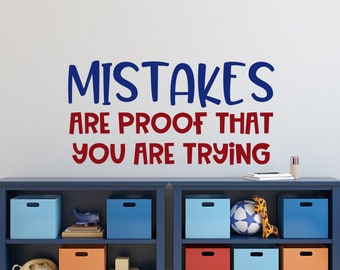 Mistakes Zitat- Mistakes Wandtattoo- Mistakes are PROBLEM Abziehbild- Klassenzimmer Wand-Abziehbild- Klassenzimmer Wand-Abziehbild- Klasse Zitat-