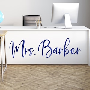Teacher name decal - Teacher name wall decal - Teacher name vinyl decal - Teacher name cursive - Teacher name script - removable wall decal
