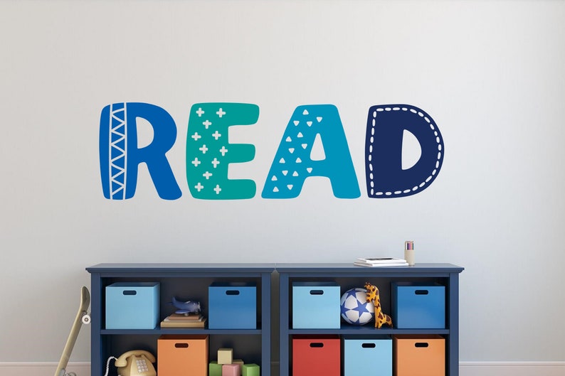 Classroom wall decal Kids room wall decal Reading nook wall decor Multicolored Read Decal Read wall decal Custom color decal