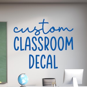 Adesivo murale personalizzato per l'aula: nome o citazione dell'insegnante. Adesivo in vinile per porte, bacheche o angoli lettura. Decorazione per l'aula.