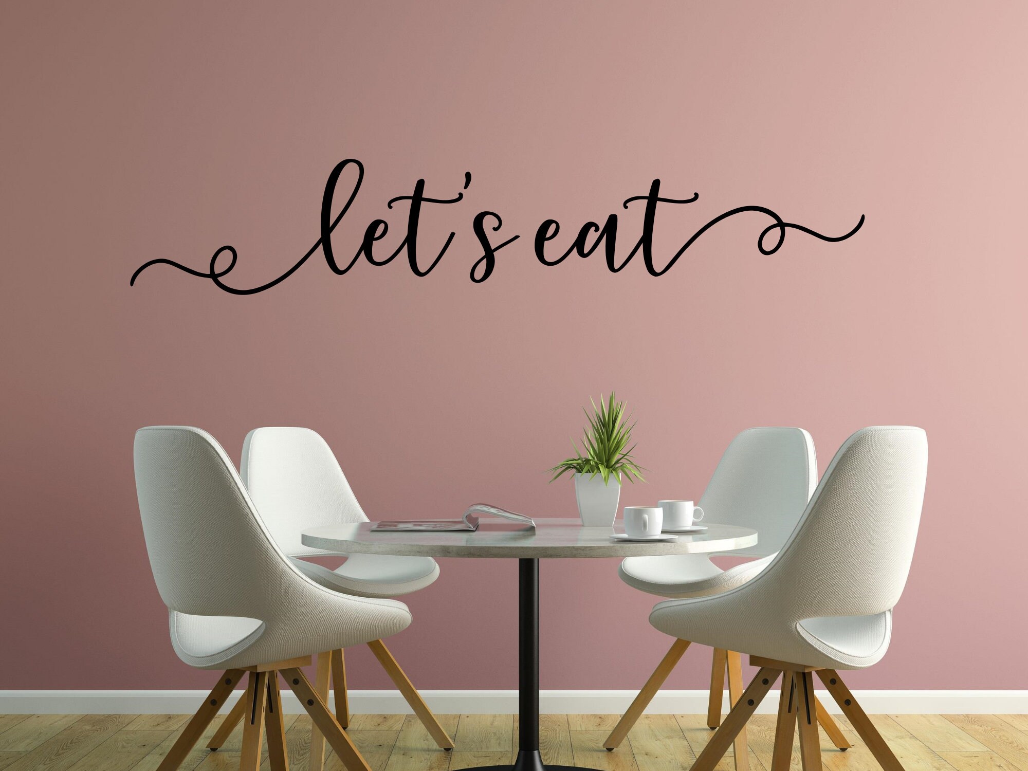 Let's Eat Wall Decal Let's Eat Decal Kitchen Wall Etsy