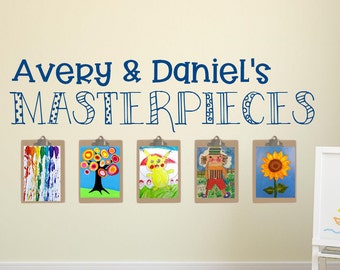 Masterpieces wall decal - Art Display Decal - Children's Art Display - Masterpieces Decal - Kid's Artwork Display - Children's art wall