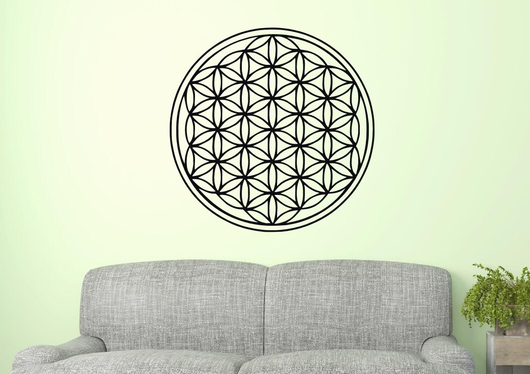 Flower of Life Wall Decal Flower of Life Wall Art Flower Etsy