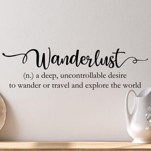 Wanderlust wall decal - Wanderlust definition - Travel wall decal - Wanderlust decal - Travel wall decor -Travel quote - Wanderlust quote