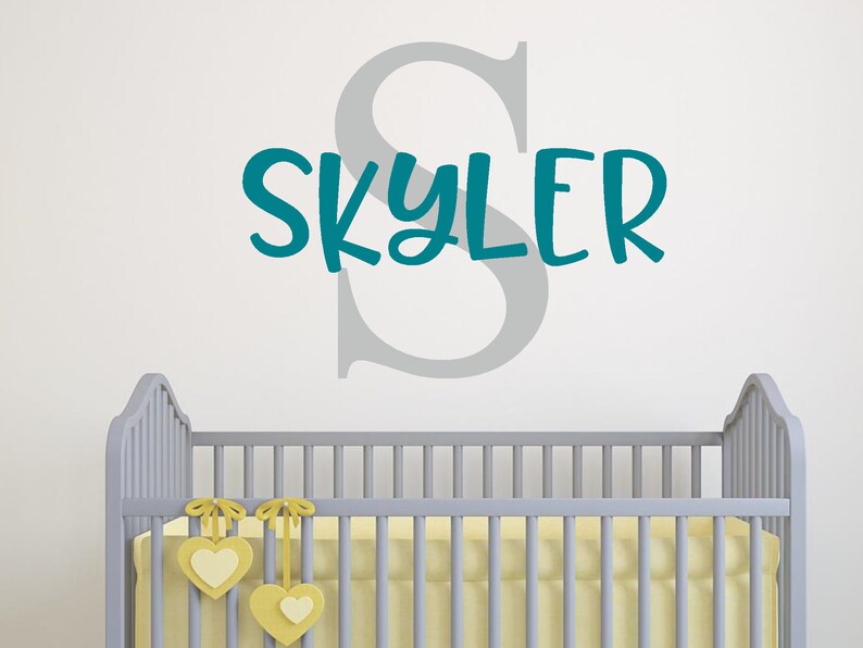 Custom Name Wall Decal Name and Letter Wall Decal Cute Font Etsy