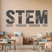 STEM Wall Decal: Science, Technology, Engineering, Math Classroom Decor ...