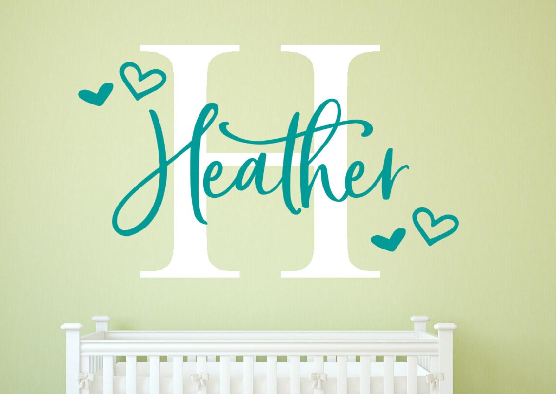 Girls Name Wall Decal- Girls Name Nursery Decal- Girls Name Vinyl Decal ...