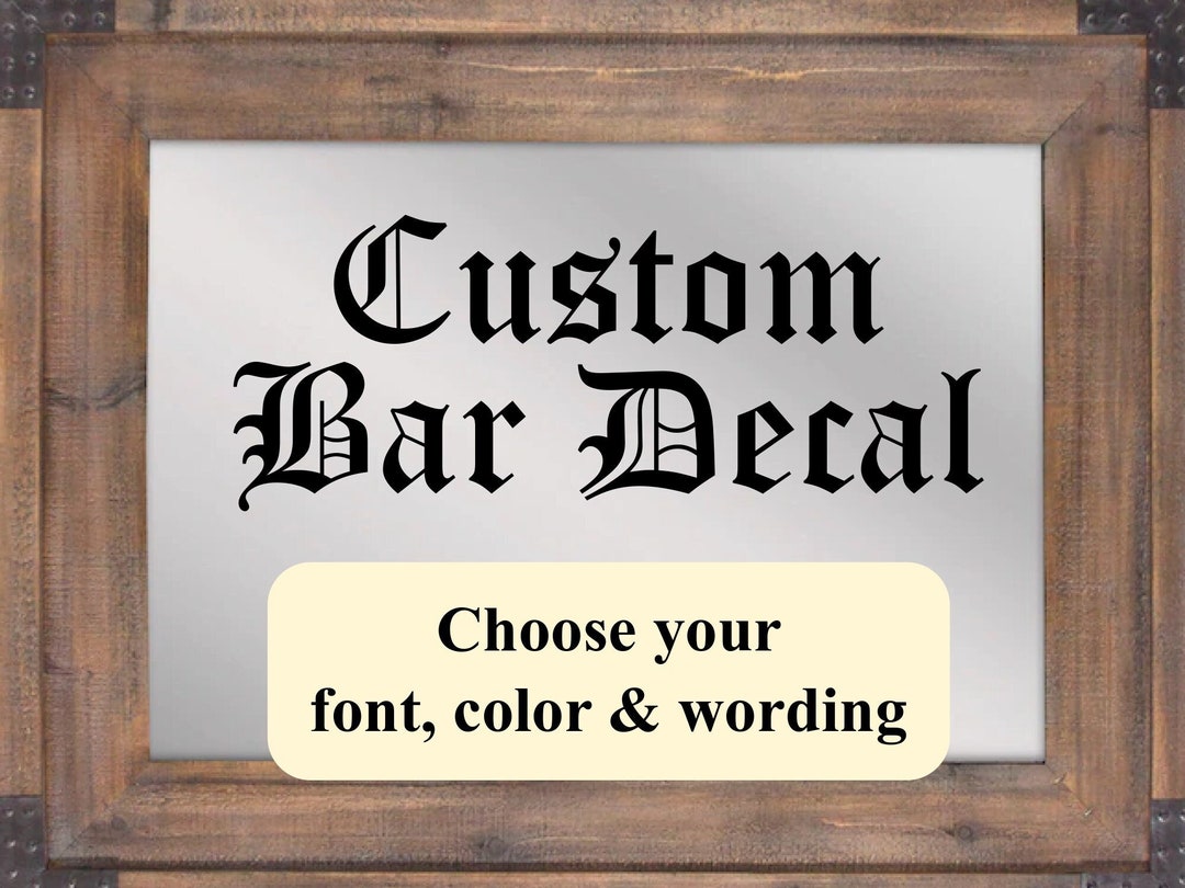 Bar Mirror Decal Bar Sign Bar Decal Bar Decor Bar Wall Decal Bar Decor
