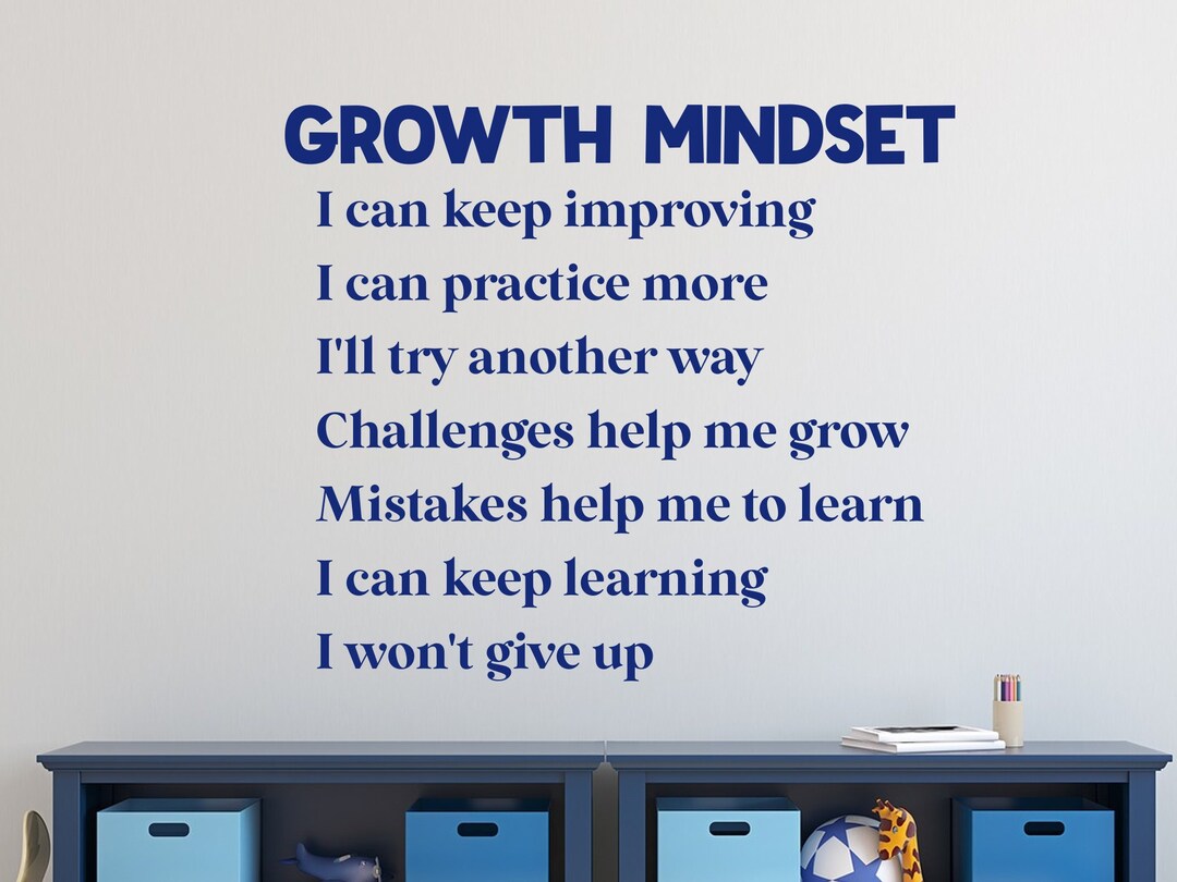 Growth Mindset Wall Decal classroom Wall Decal Growth Mindset Decor