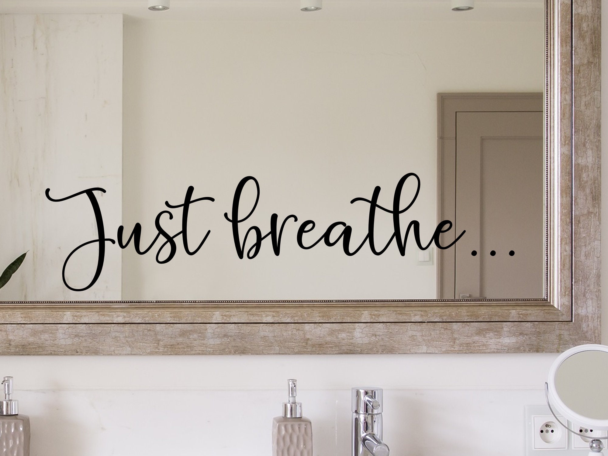 Just Breathe Wall Decal Breathe Decal Massage Therapist Etsy