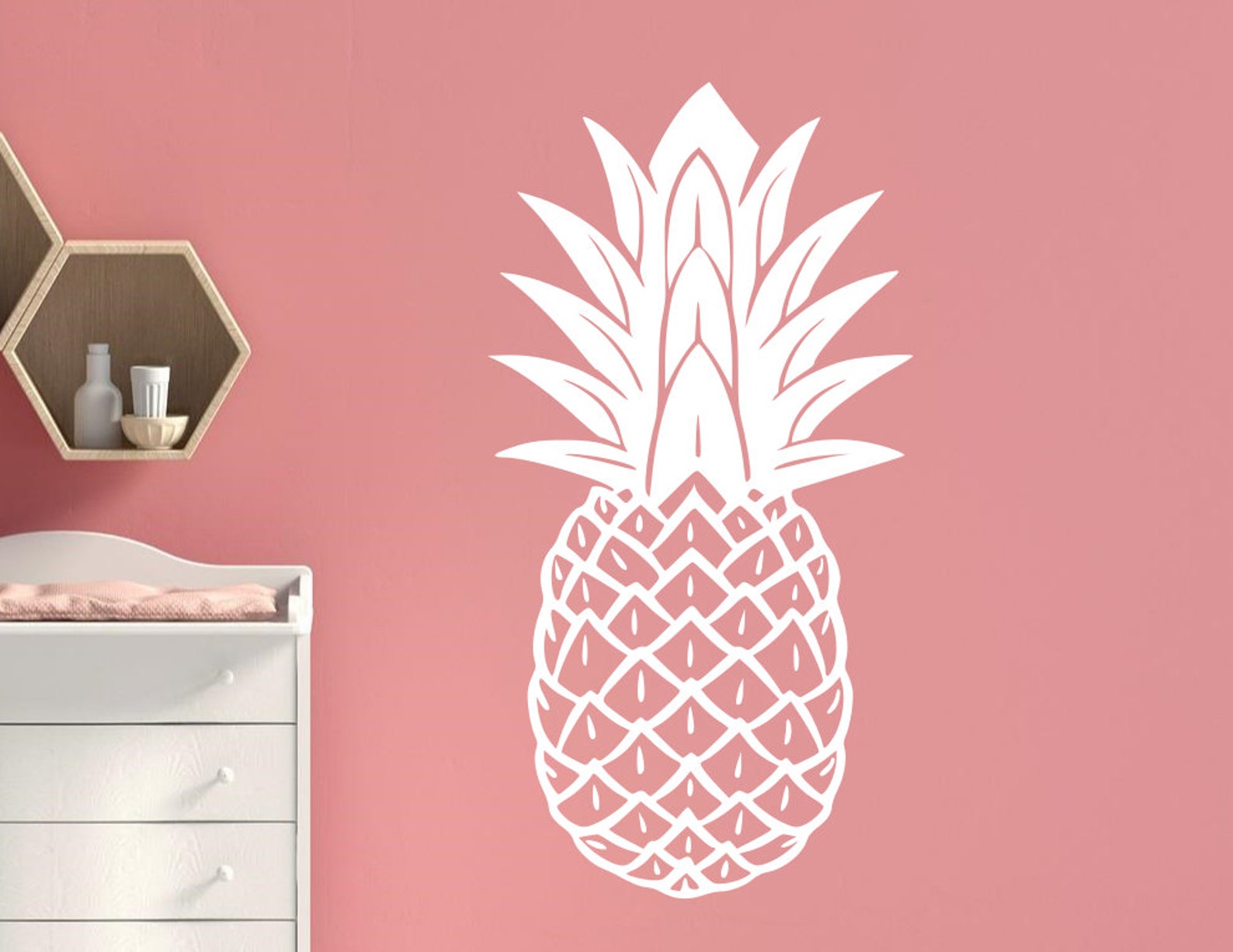 Pineapple Wall Decal Pineapple Wall Decor Pineapple Vinyl Decal 