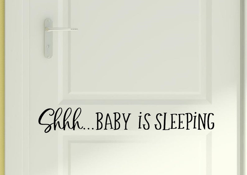 Baby Sleeping Decal Nursery Door Decal Baby Sleeping Door Etsy