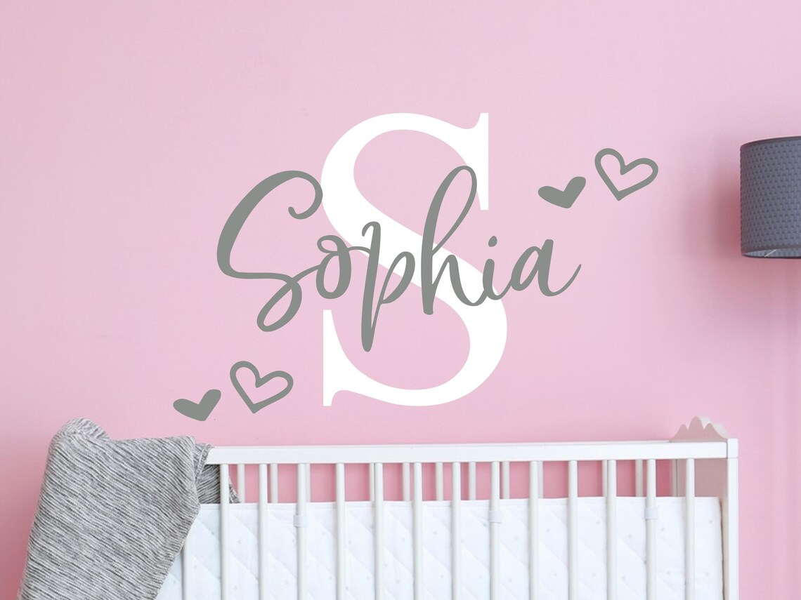 Girls Name Wall Decal- Girls Name Nursery Decal- Girls Name Vinyl Decal ...