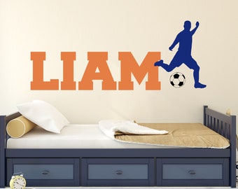 Soccer name decal- Soccer wall decal- Soccer name wall decal- Soccer wall decor - Soccer Decal - Custom name - Soccer decor - Soccer player