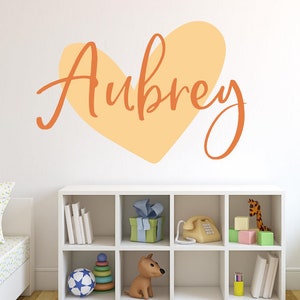 Girls name decal heart Girls name wall decal Heart name wall decal Nursery name decal girl Girls name decal Tween wall decal image 7