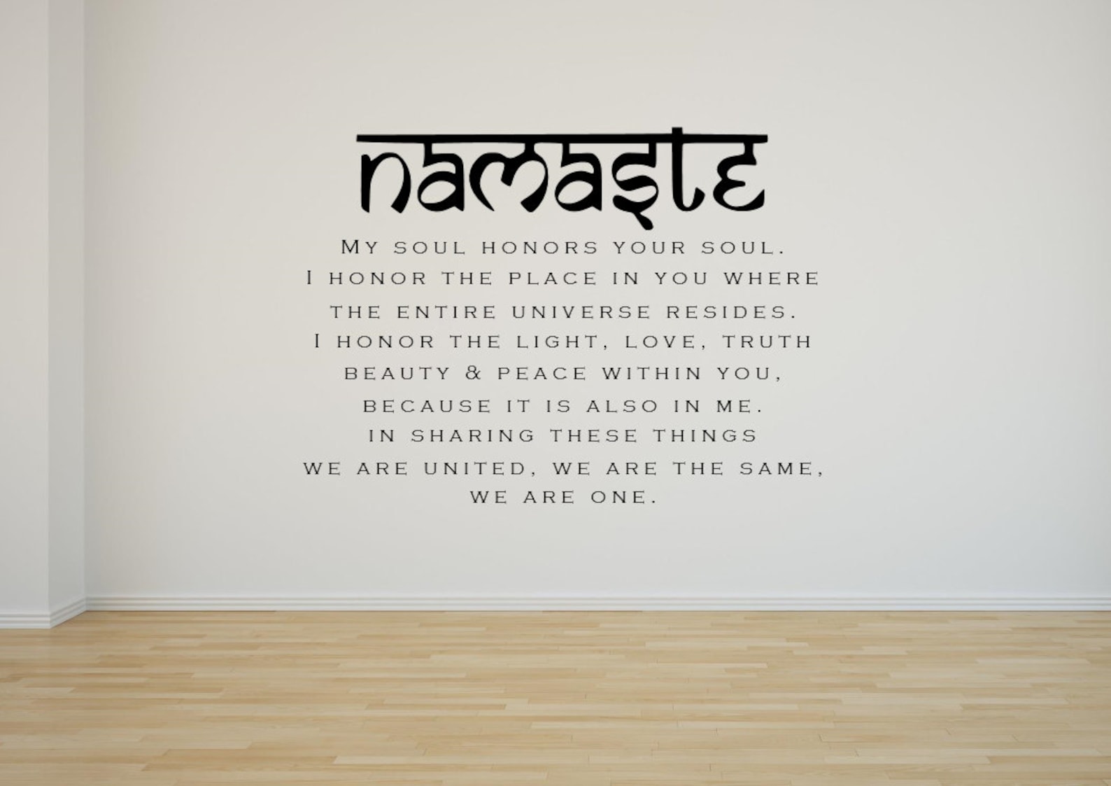 Namaste Wall Decal Namaste Wall Decor Namaste Decal Etsy