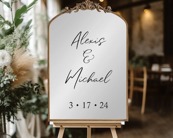 Adesivo per specchio da matrimonio personalizzato: cartello in vinile personalizzato