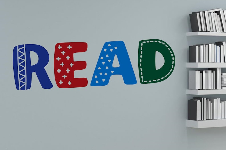 Classroom wall decal Kids room wall decal Reading nook wall decor Multicolored Read Decal Read wall decal Custom color decal