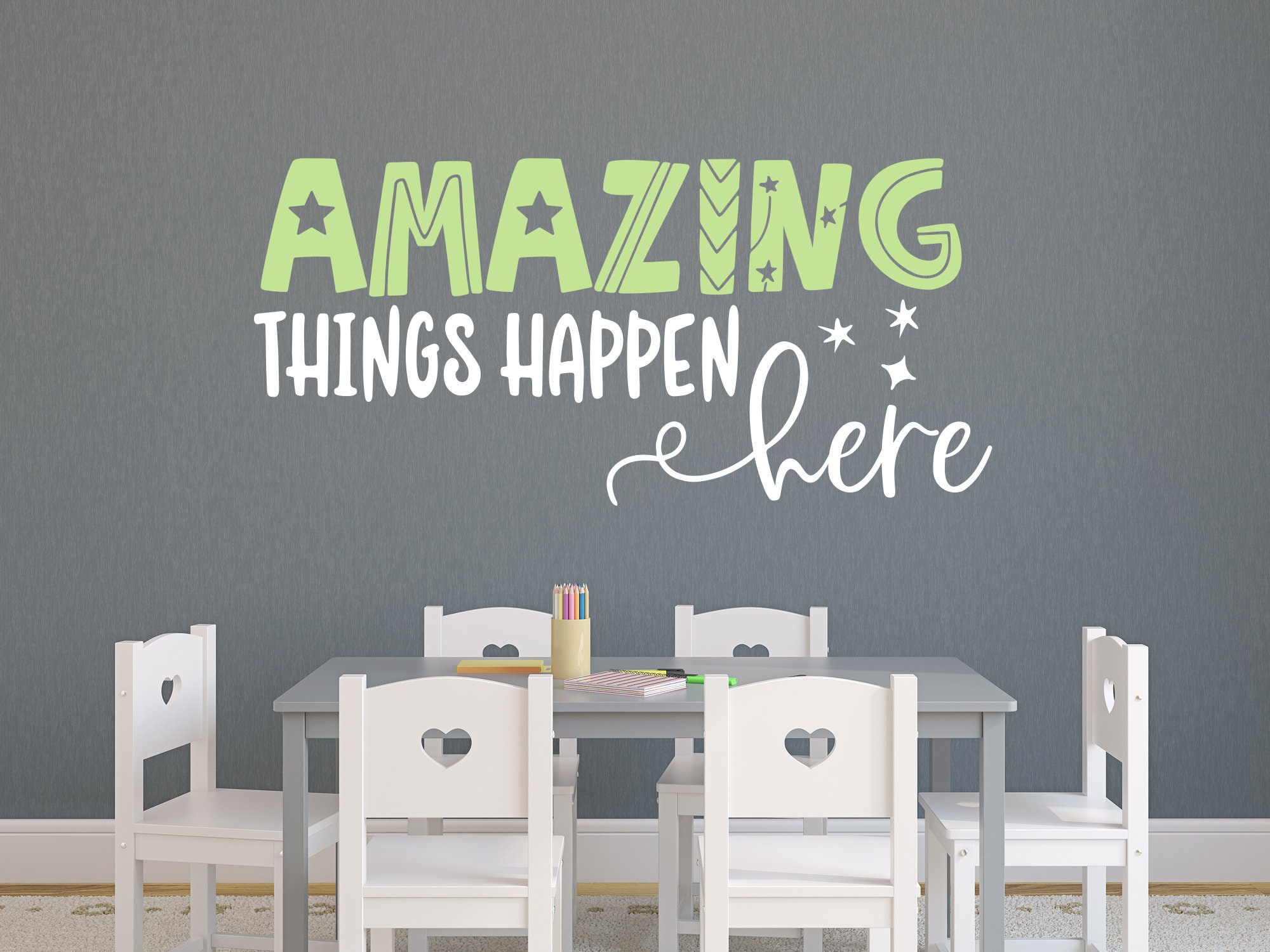 Amazing Things Happen Here - Wall Decal - Door Decal - Wall Decor ...