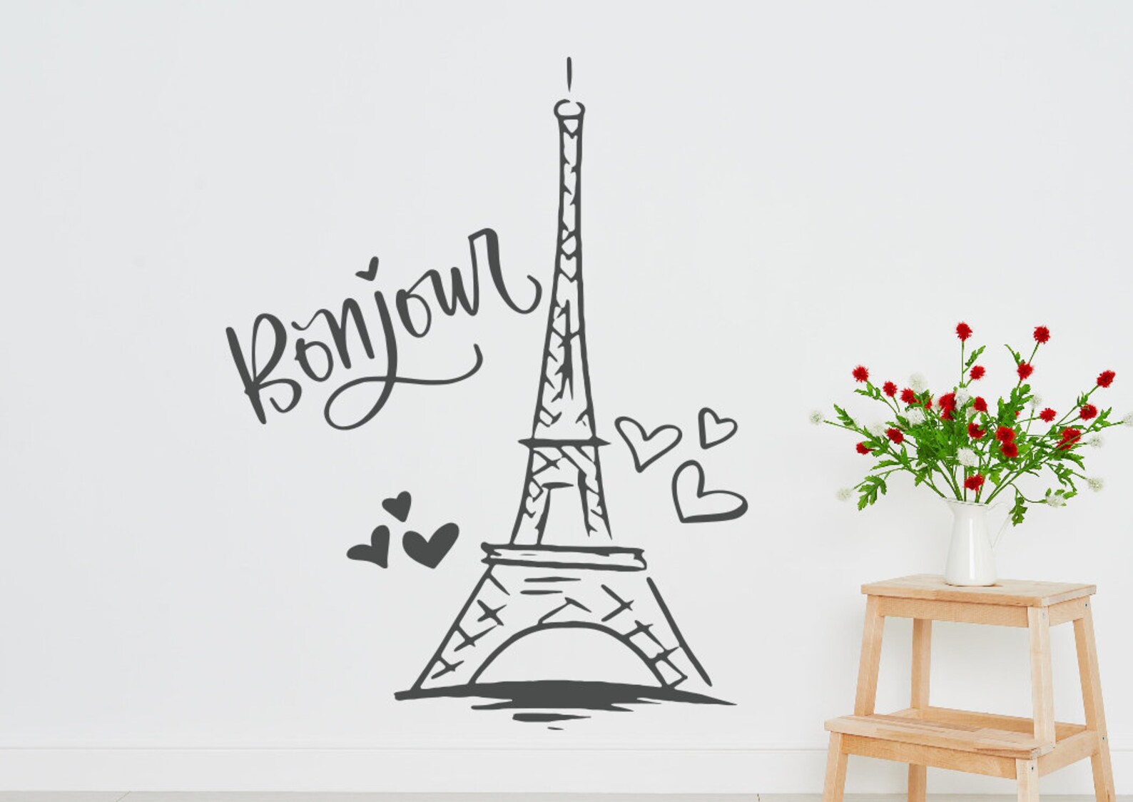 Eiffel Tower Wall Decal Paris Wall Decal Eiffel Tower Wall Etsy