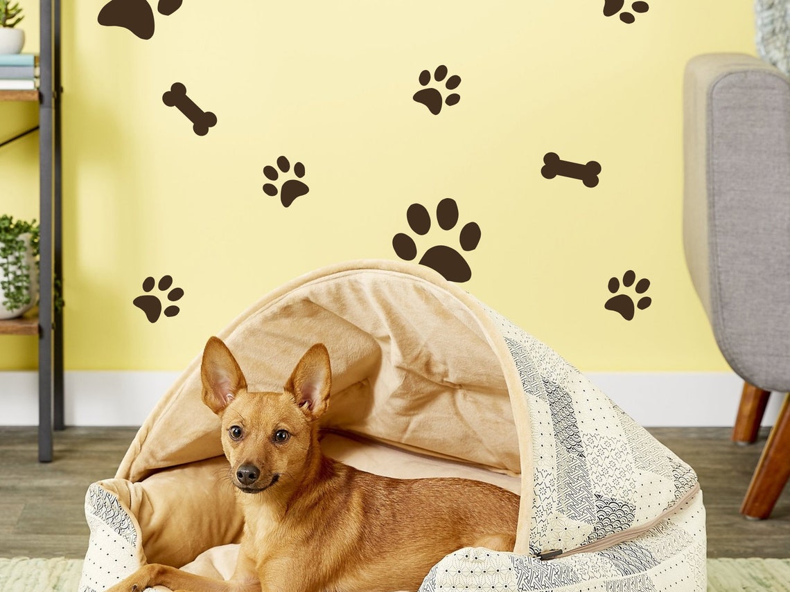 Dog Wall Decals Dog Wallpaper Dog Paw Wall Decals Dog Etsy