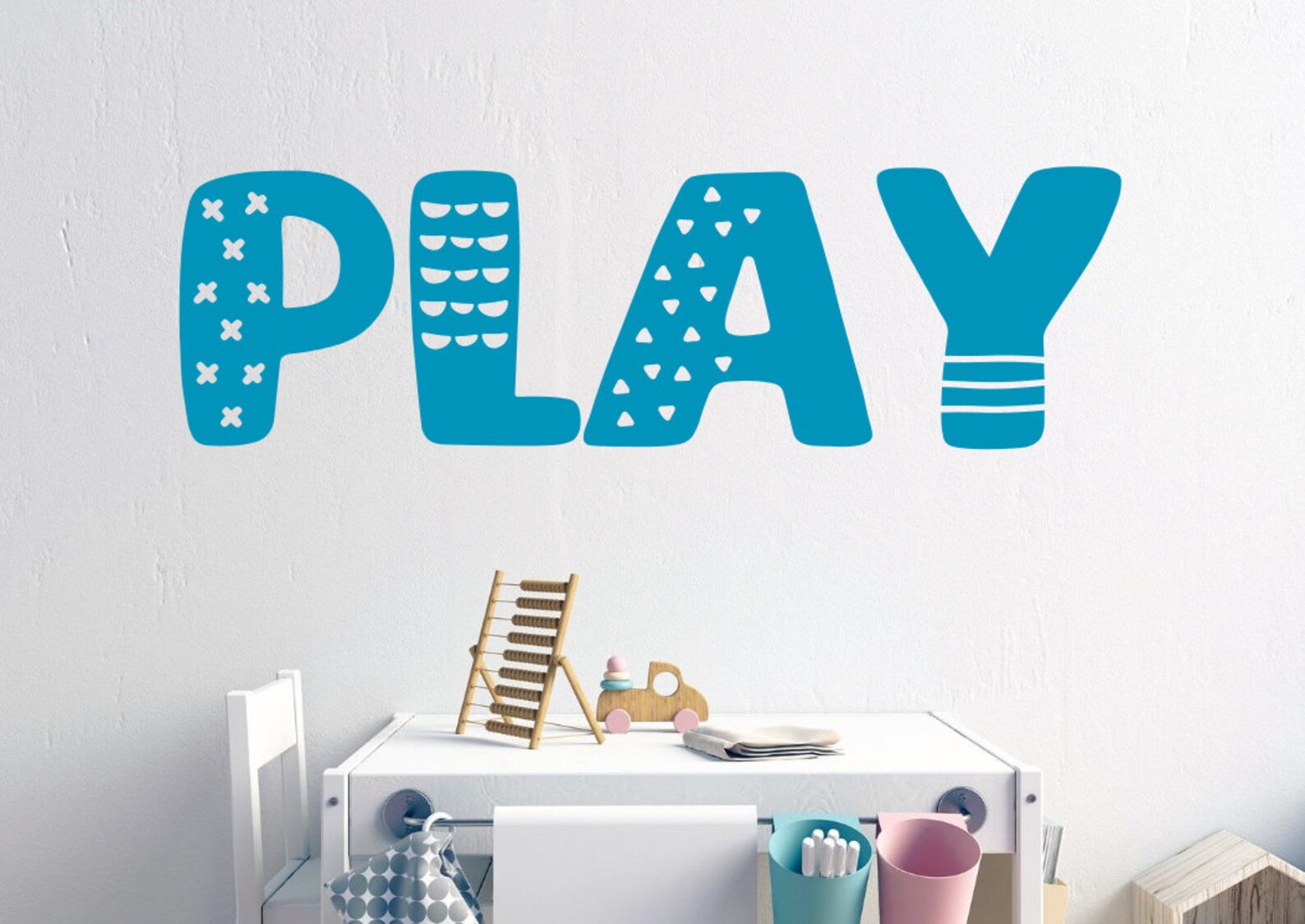 One Color Play Decal Playroom Wall Decal Play Wall Decal Etsy
