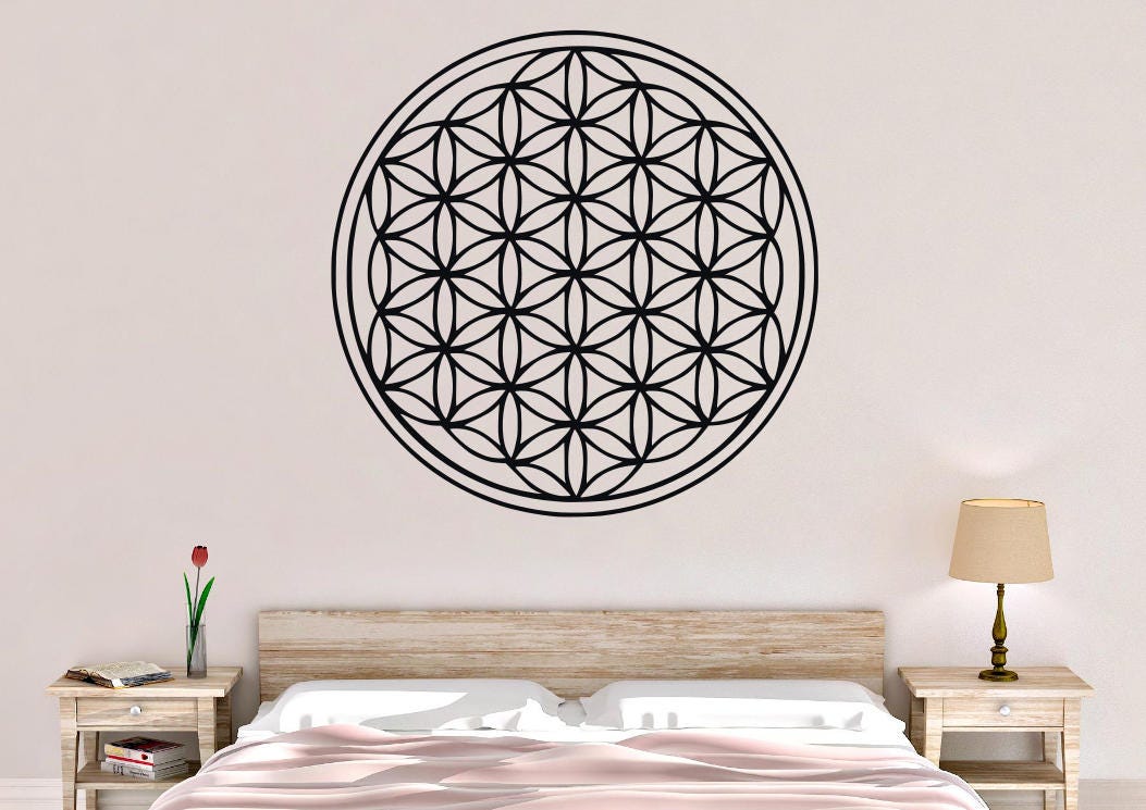 flower of life wall decal flower of life wall art flower | etsy