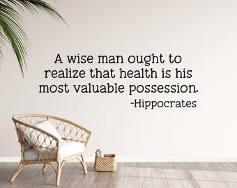 Health wall decal - Chiropractor wall decor - Chiropractor wall decal - Nutritionist decor - Hippocrates quote - Health decor - vinyl decal