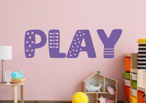 PLAY Wall Decal, Playroom Wall Decal