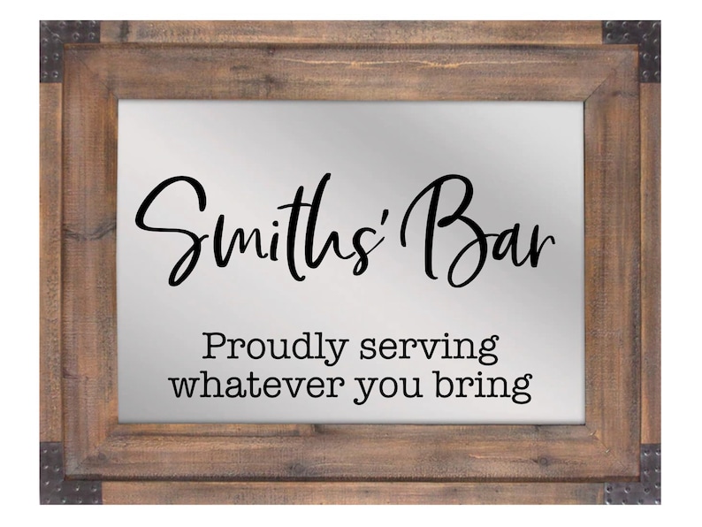 Custom Bar Mirror Decal: Personalized Home Bar Sign - Etsy
