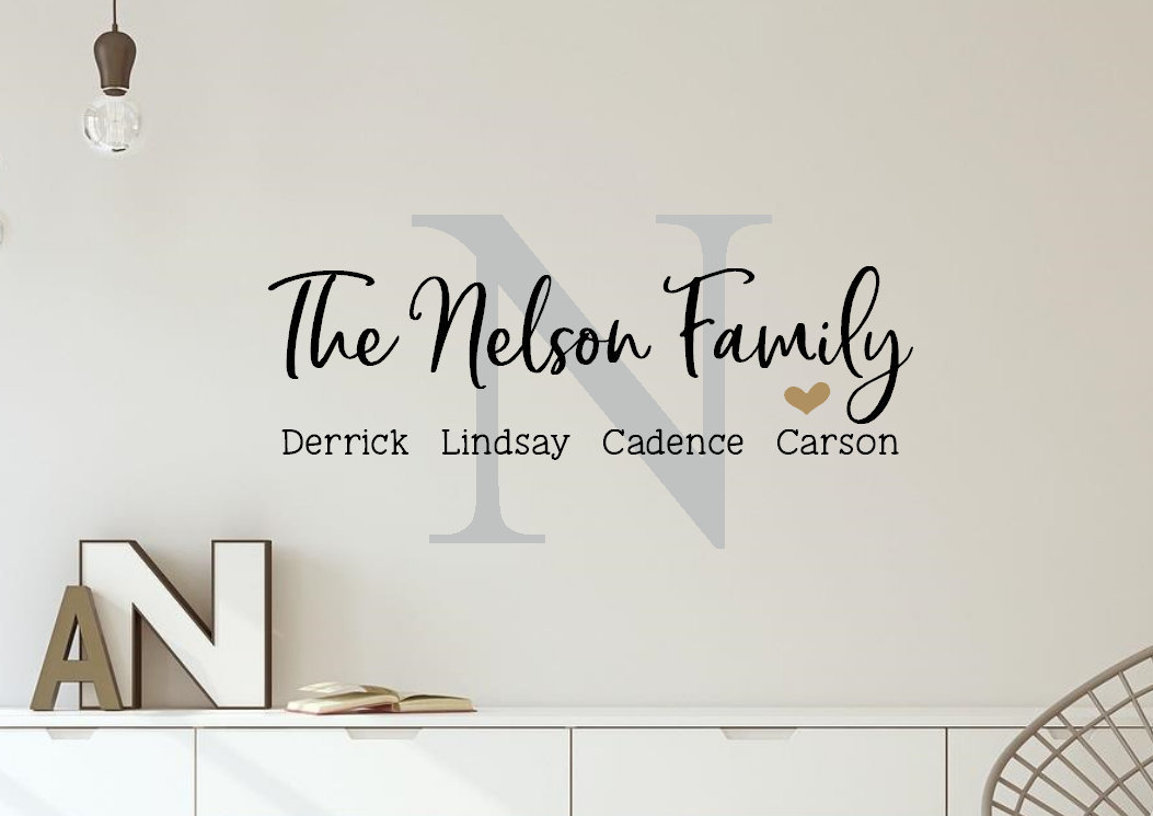 Last Name Wall Decal Custom Last Name Decal Custom Family Etsy