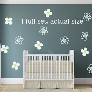 Large Daisy Wall Decals: Boho Flower Nursery Wallpaper