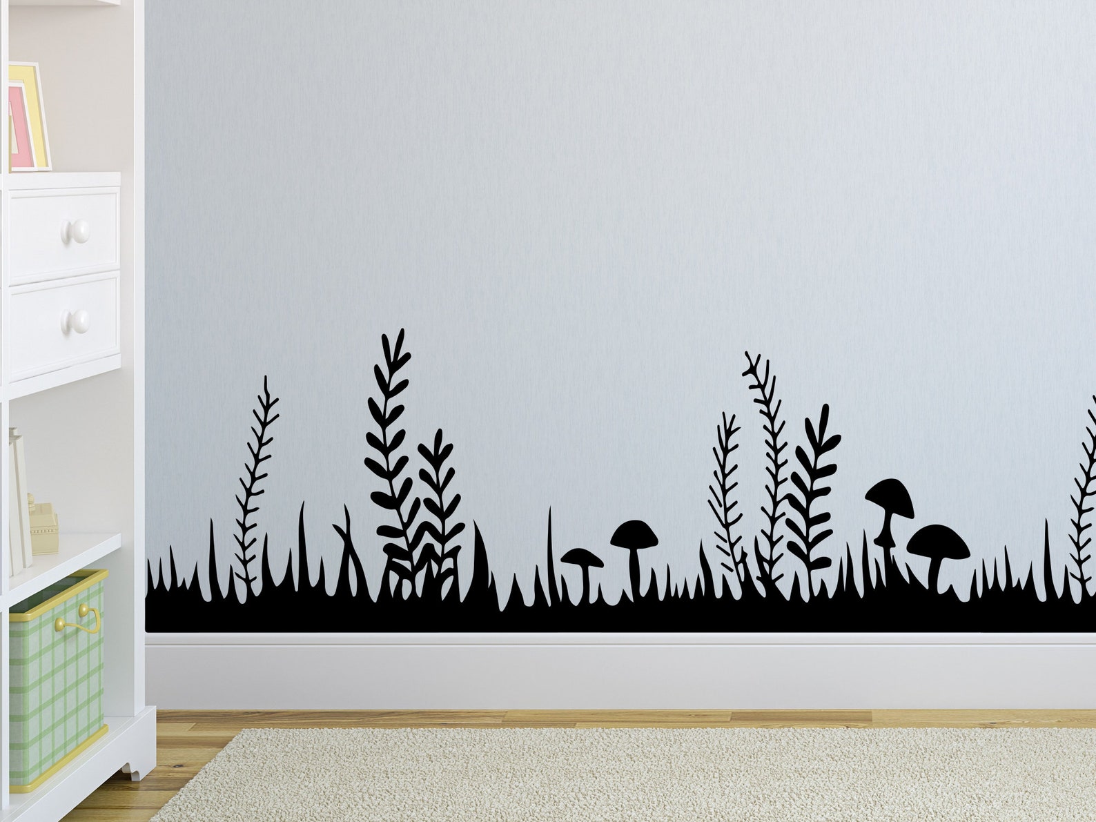 Mushroom Wall Decal Mushroom Wall Border Woodland Wall Etsy