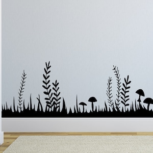 Mushroom Wall Decal: Woodland Nursery Cottagecore Border