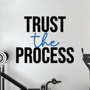 Adesivo da parete Trust the process - Adesivo motivazionale in vinile per palestra, ufficio o casa. Adesivo rimovibile motivazionale in vinile - Adesivo a specchio