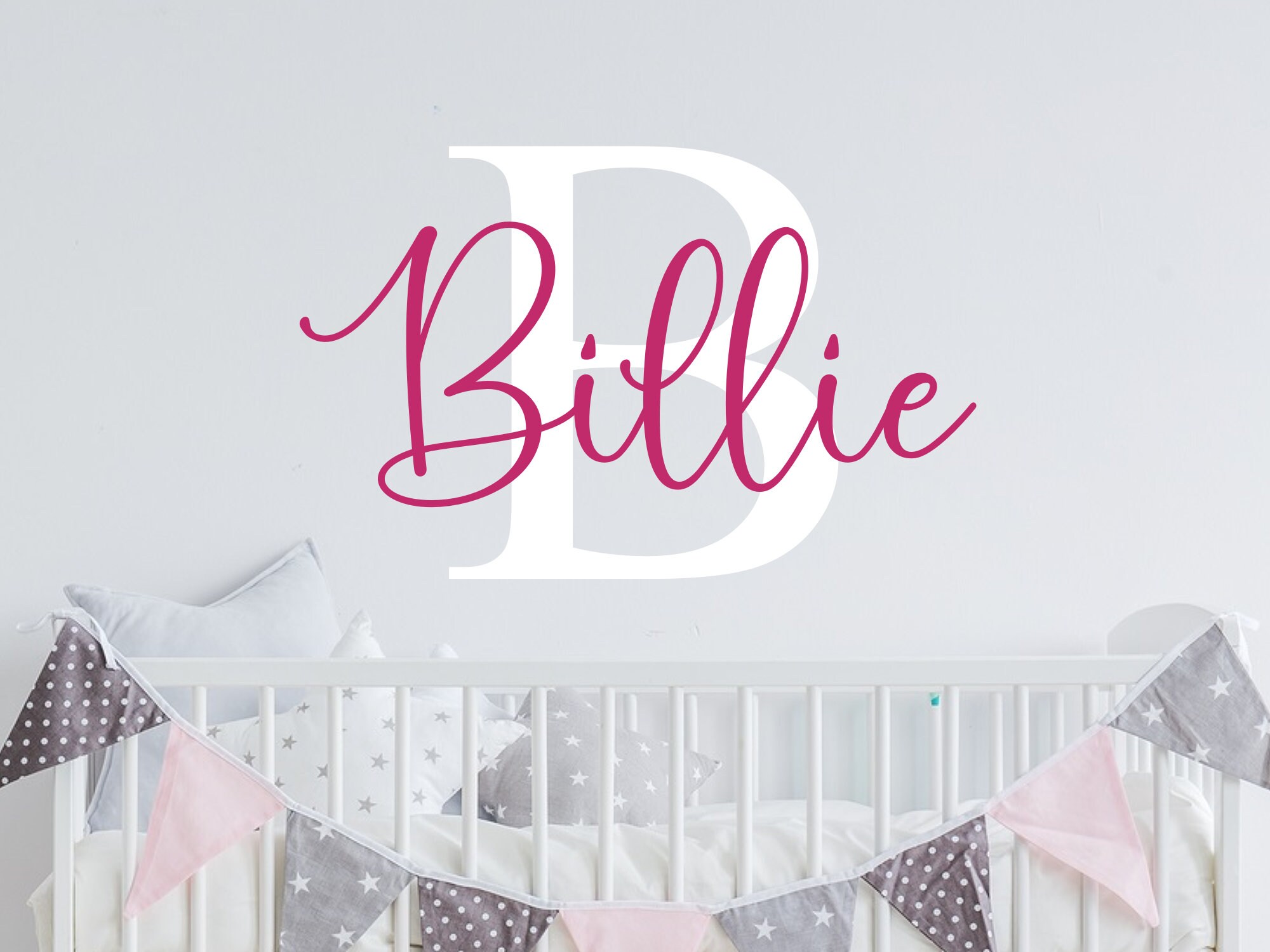 Cursive Name Wall Decal Cursive Wall Decal Girl Name Wall Etsy