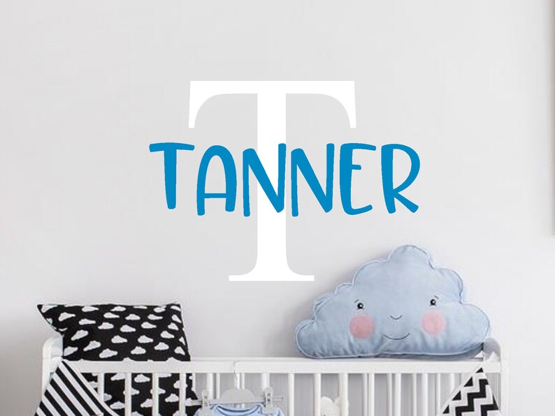 Custom Name Wall Decal Name and Letter Wall Decal Cute Font Etsy