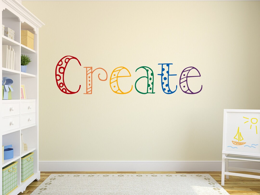 Craft Room Wall Decal Multicolored Create Wall Decal Art Room Decal
