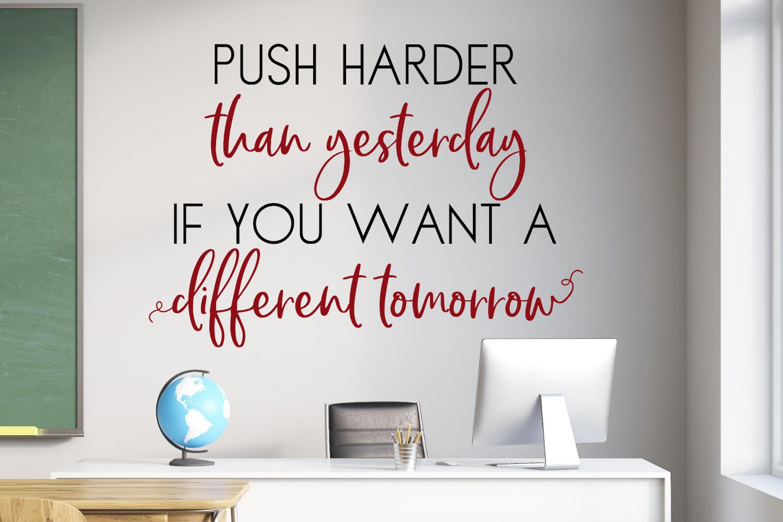 Motivation Wall Decal Classroom Wall Decal Workout Wall Etsy