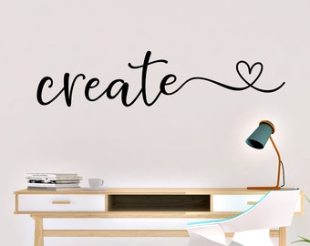 Create wall decal - Craft room wall decal- Classroom wall decal- Create decal - Creativity wall decal - Craft room decor - Create wall quote