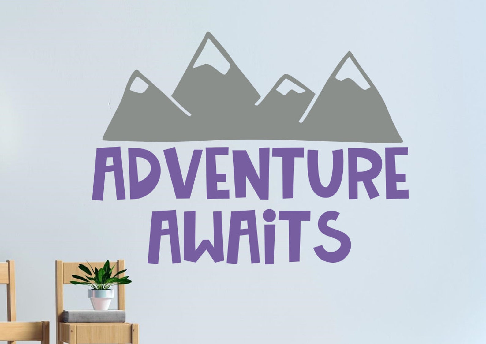 Mountain Nursery Decal - Adventure Awaits Nursery Decal - Mountain Wall ...