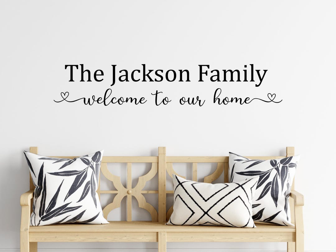 Welcome to Our Home Wall Decal - Family Name Wall Decal Welcome ...