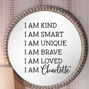 Kids Affirmation Mirror Decal: Positive Mantra Sticker