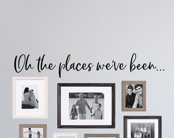 Oh the places we've been decal - FRAMES NOT INCLUDED - photo wall decal - photo wall vinyl decal - travel photo wall - travel wall decal