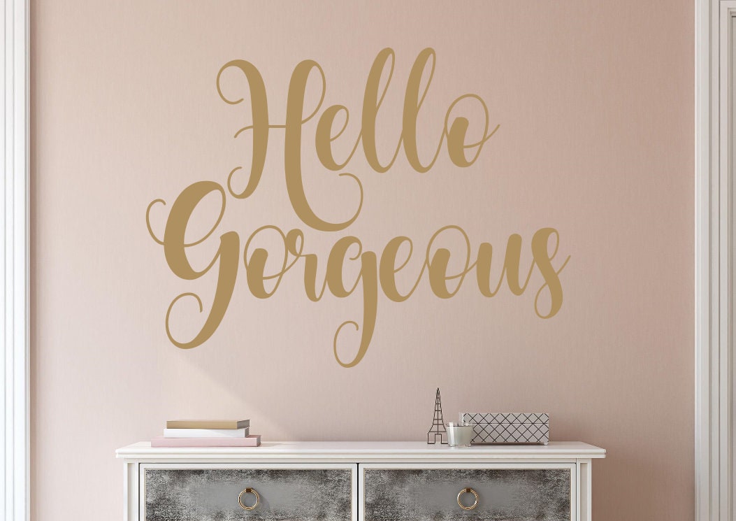Hello Wall Decal Hello Wall Decor Hello Etsy
