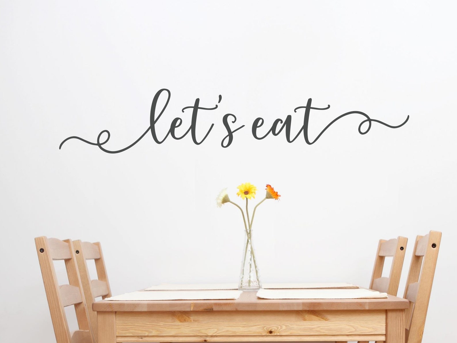 Let's Eat Wall Decal Let's Eat Decal Kitchen Wall Etsy