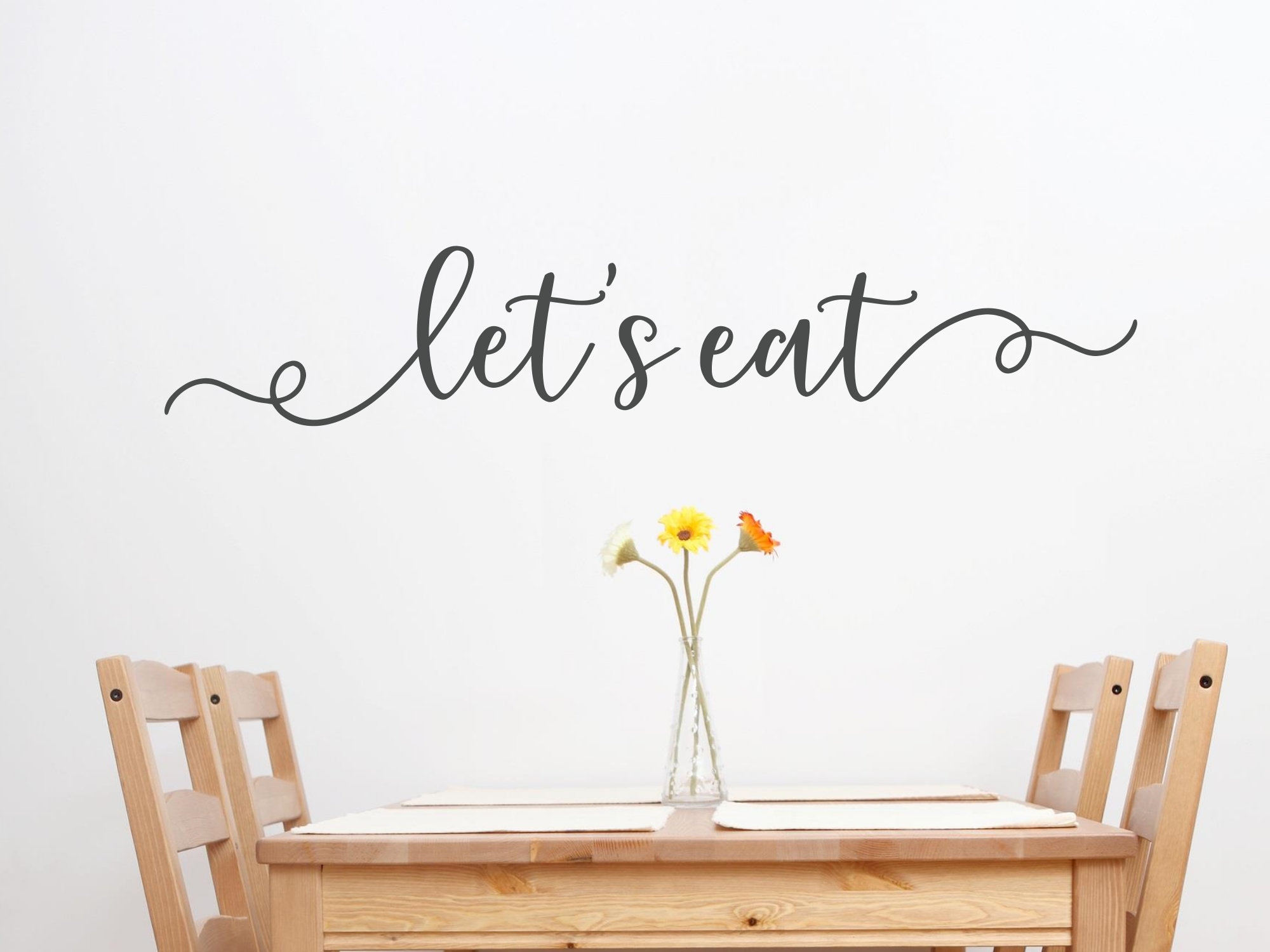 Let's Eat Wall Decal Let's Eat Decal Kitchen Wall Etsy