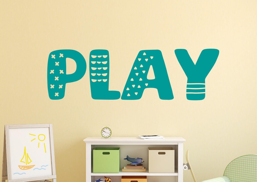 One Color Play Decal Playroom wall decal Play wall decal Etsy